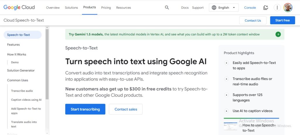 Google Cloud Speech to Text