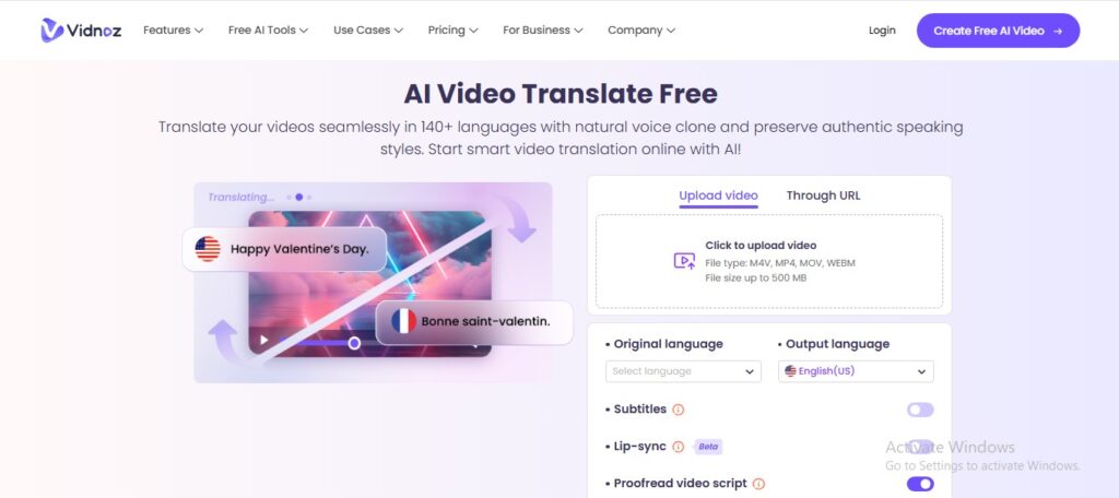 Video Translator vidnoz