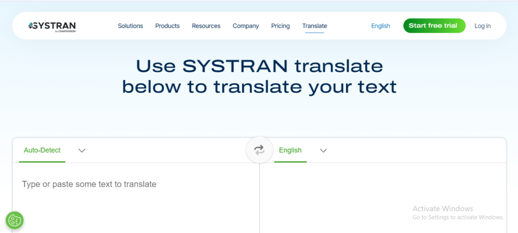 Systran translate